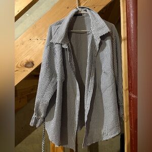 Classic Striped women's Button Down Shirt